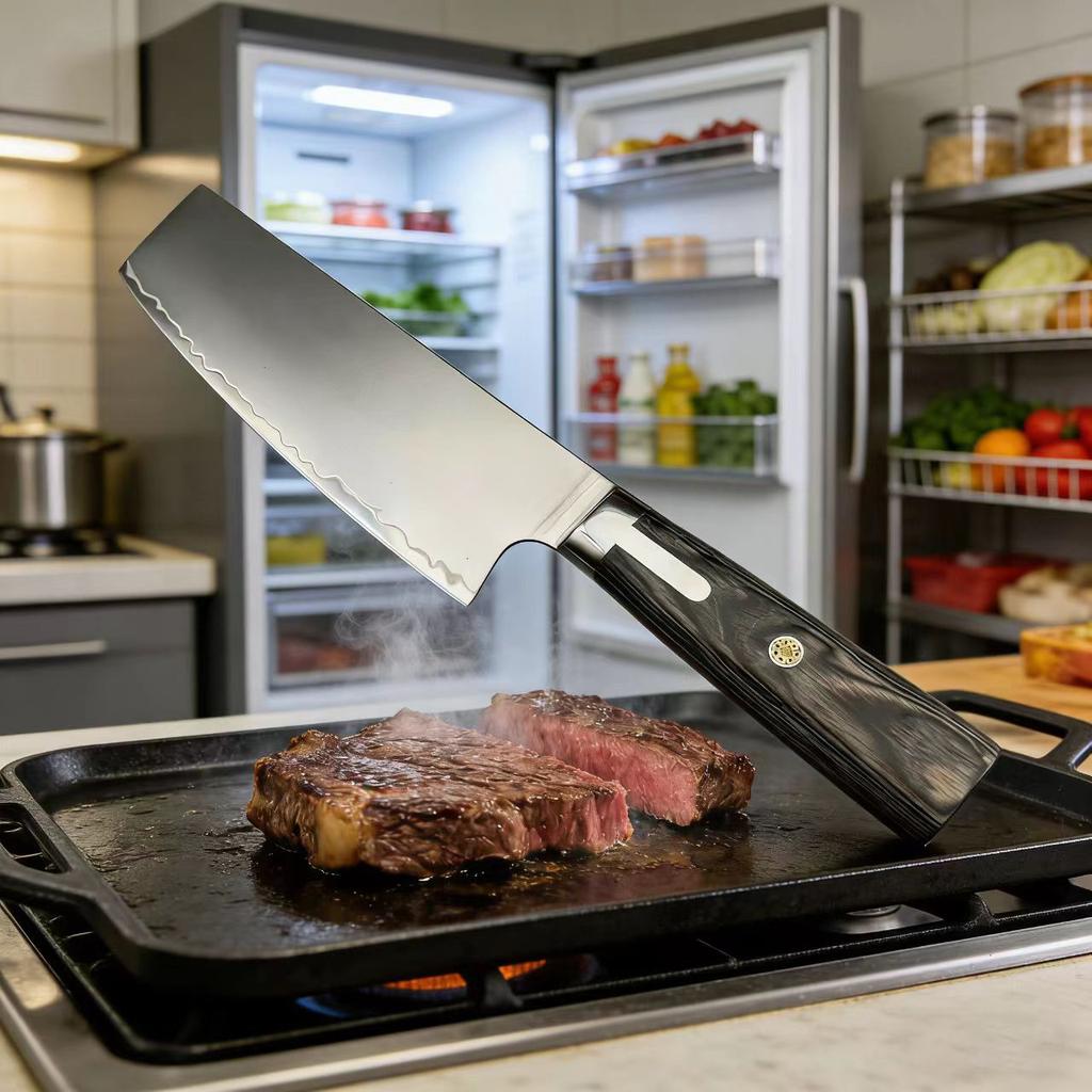 6.7 Inch Nakiri Knife S301 Powder Steel Blade Wood Handle Chef Slicing Vegetables Cleaver Meat Handmade Forged Kitchen Knife