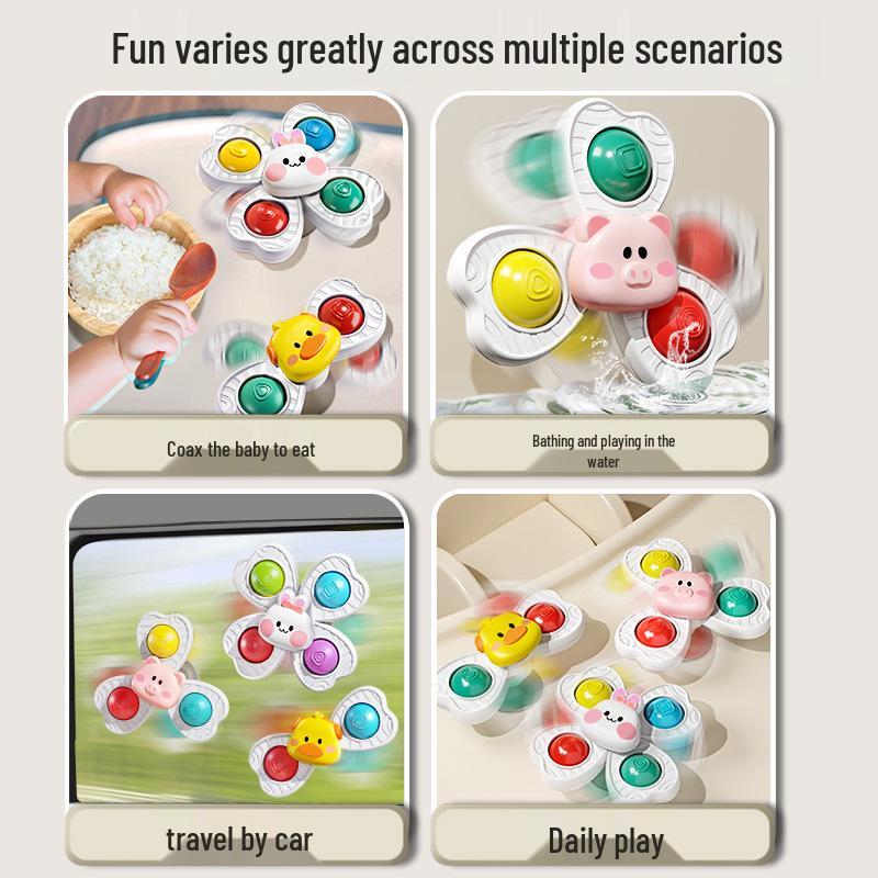 Toddler Cartoon Suction Cup Spinning Toy for High Chair – Edible, Educational, 0-1 Year Olds