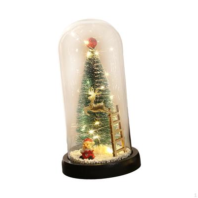 Weihnachtsbaum im Glas mit Licht Weihnachtsmann Miniatur 4x8,6 Zoll Dekorative Lampe Weihnachten Nacht