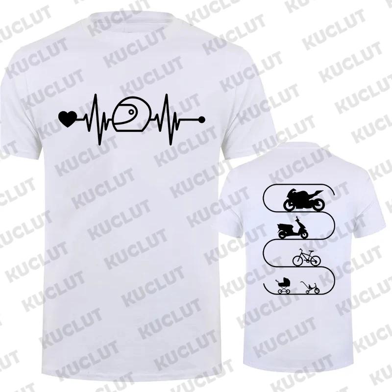 Men T-Shirt Motorcycles Evolution ECG Graphic Y2k Tops Funny Hip Hop Streetwear Two-sided Short Sleeve Tees Oversized Clothing