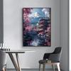 Pink City Asian Travel Japanese Cherry Blossoms At Mount Fuji Poster Light Prints Canvas Painting Wall Pictures Home Room Decor