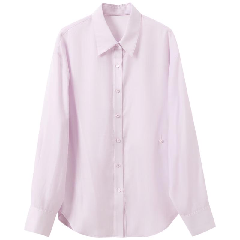

SANSACI Acetate Lapel Long Sleeve Shirt S