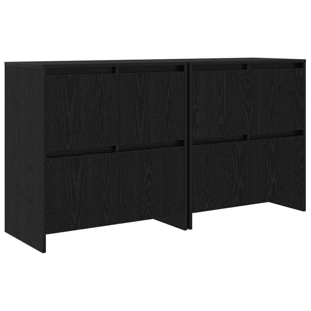 Sideboards 2 pcs Black Oak Effect 70 x 41 x 75 cm