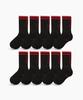 Minasu [10 Pack] Running Crew Flogger Fit Socks_Long_Black