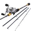 Lure Fishing Rod Combo Baitcasting Reel Freshwater Carbon Magnetic Brake 11+1BB Smooth Blue Tackle