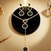Geometric Round Pendant Necklace & Earrings Set - Retro Fashion Jewelry