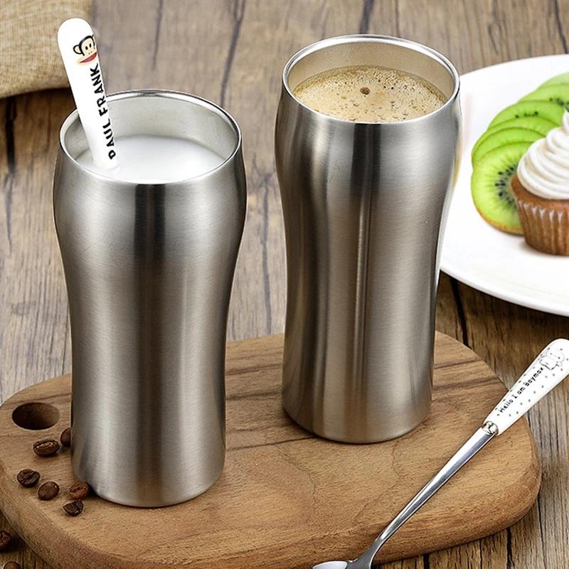 

2Pcs Stainless Steel Cups Double Wall Insulated Coffee Mug Large Metal Beer Cup Tumbler Travel Mug Outdoor Camping Drinkware 430ml