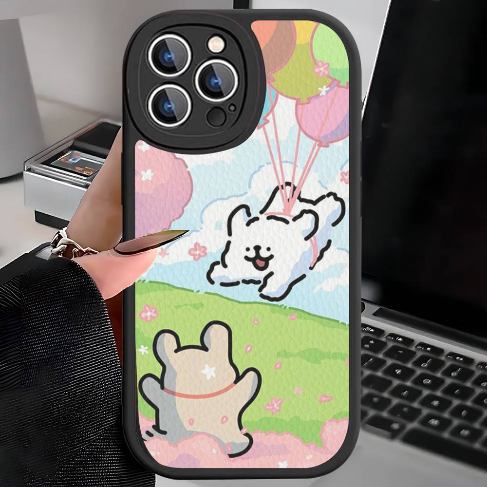 Maltese Cute Line Puppy Dog Phone Case For IPhone 16 15 14 13 12 11 Pro Max Plus Leather Soft Cover