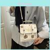 Letter Embroidery Handbag Female Vintage Tote Bag With Magnetic Closure For Daily Use