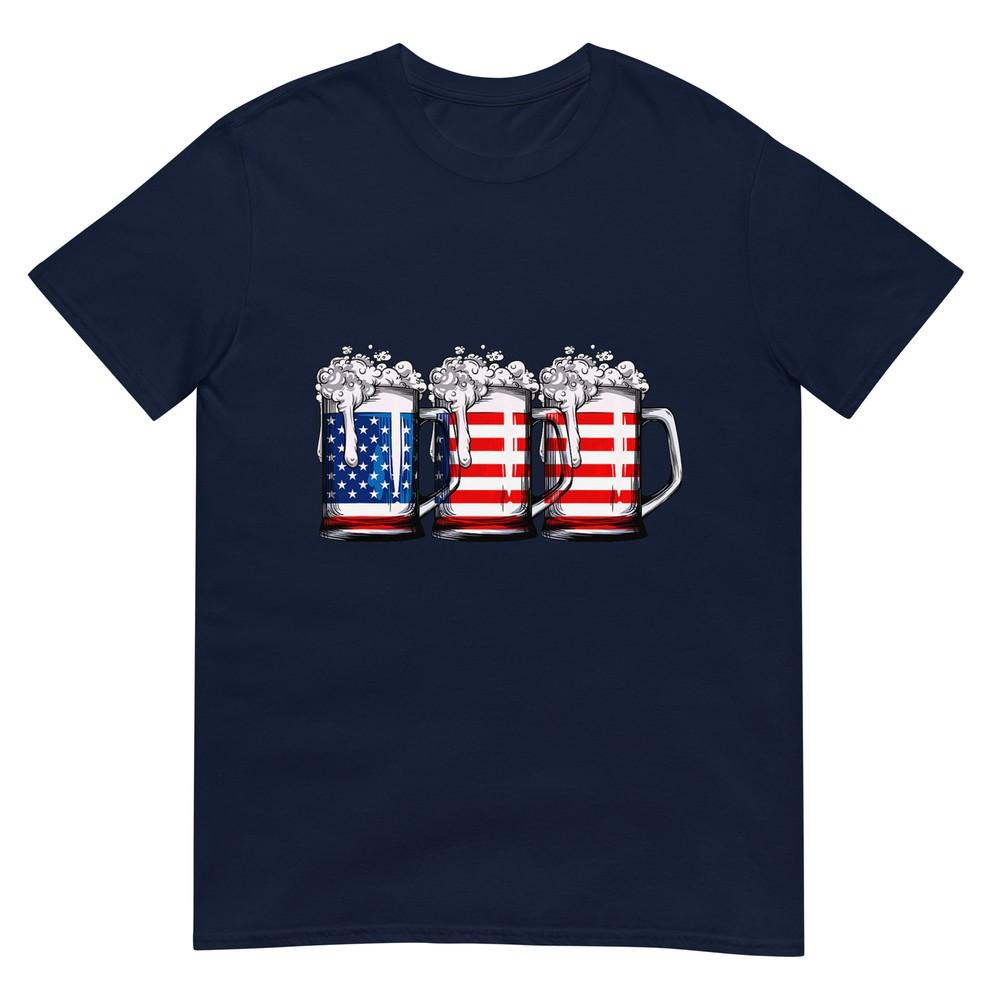 Beer American Flag 4th Of July Unisex Unisex Merica Drinking Usa TShirt S