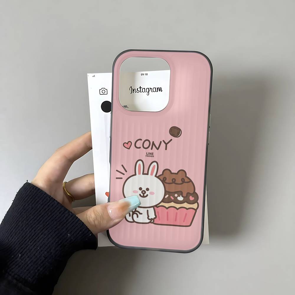 Cartoon Cute C-Cony B-Brown Phone Case For IPhone 17 16 15 14 13 12 11 Pro Max Plus Corrugated Bumper Back Cover Shell