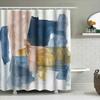 Handmade Oil Painting Shower Curtain Waterproof Bathroom Decor Abstract Artistic Design Customizable Size Available