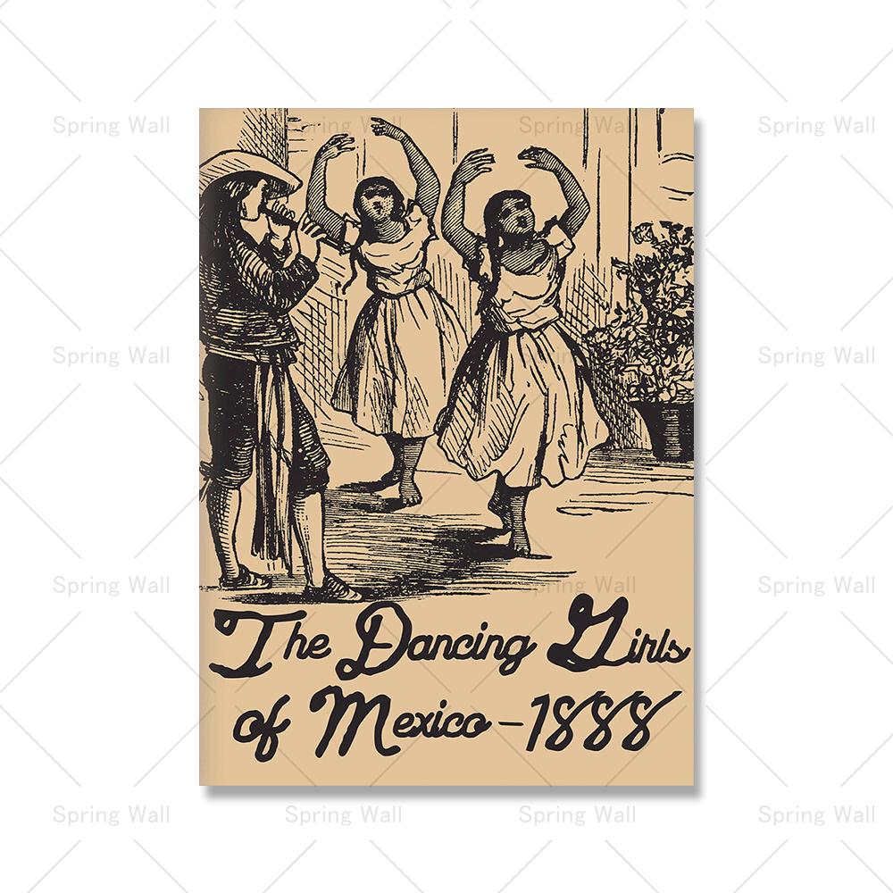 Vintage Mexican Cactus Tiger Flower Culture Wall Art Canvas Painting Travel Poster And Prints Wall Picture For Living Room Decor