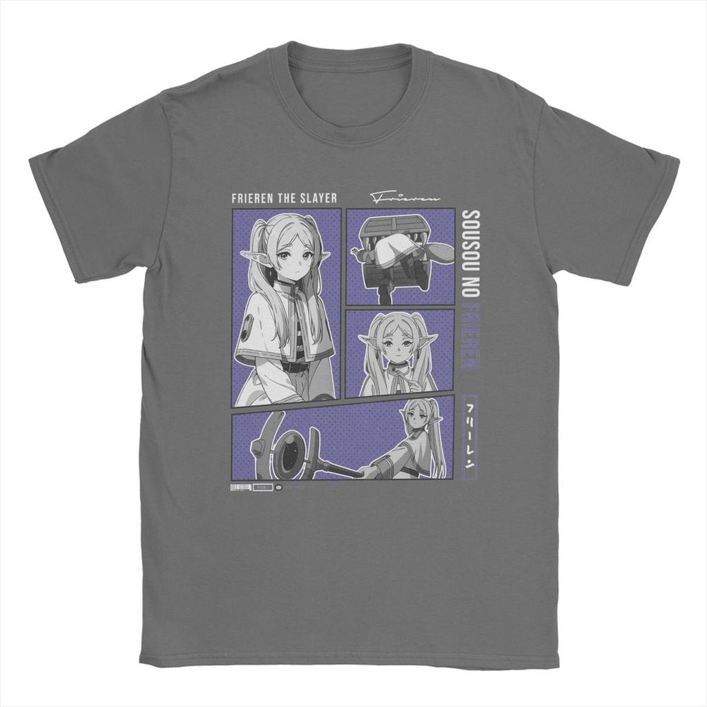 Sousou No Frieren Ανδρικό T-Shirt Ιαπωνικό Anime Vintage 100% Βαμβακερό Μπλουζάκι Κοντομάνικο T-Shirt με Στρογγυλή Λαιμόκοψη Ιδέα Δώρου Τοπ