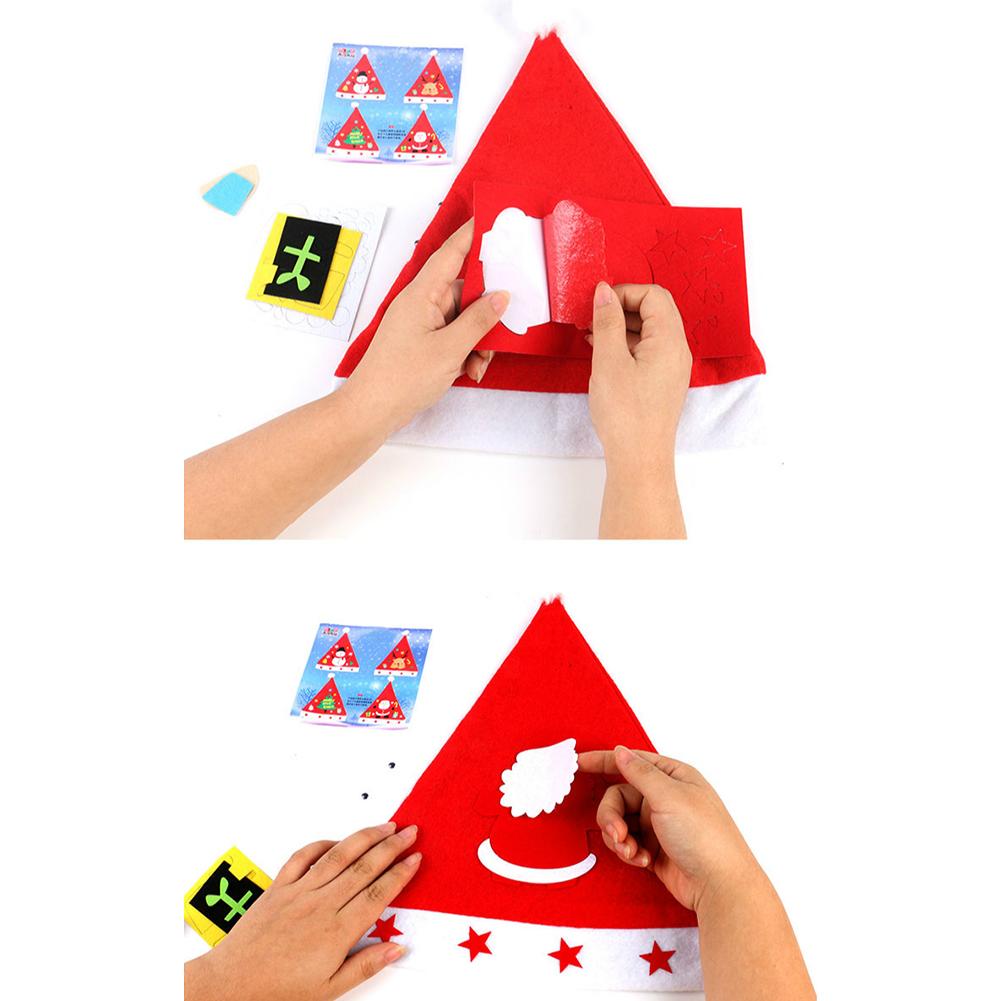 Children's Kindergarten Handmade DIY Christmas Hat Making Materials Set Non-woven Cartoon Hat