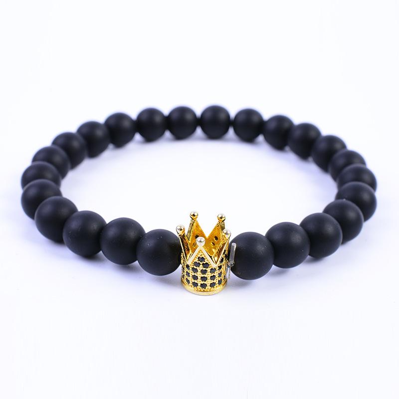Zhang Meng Jewelry: Copper Crown Bracelet with Micro-Inlay Zirconia Beads, Retains Color.