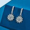 2026 Platinum Plated Moissanite Earrings Sunflower Diamond Ear Hook One Carat Women's Stud Earrings