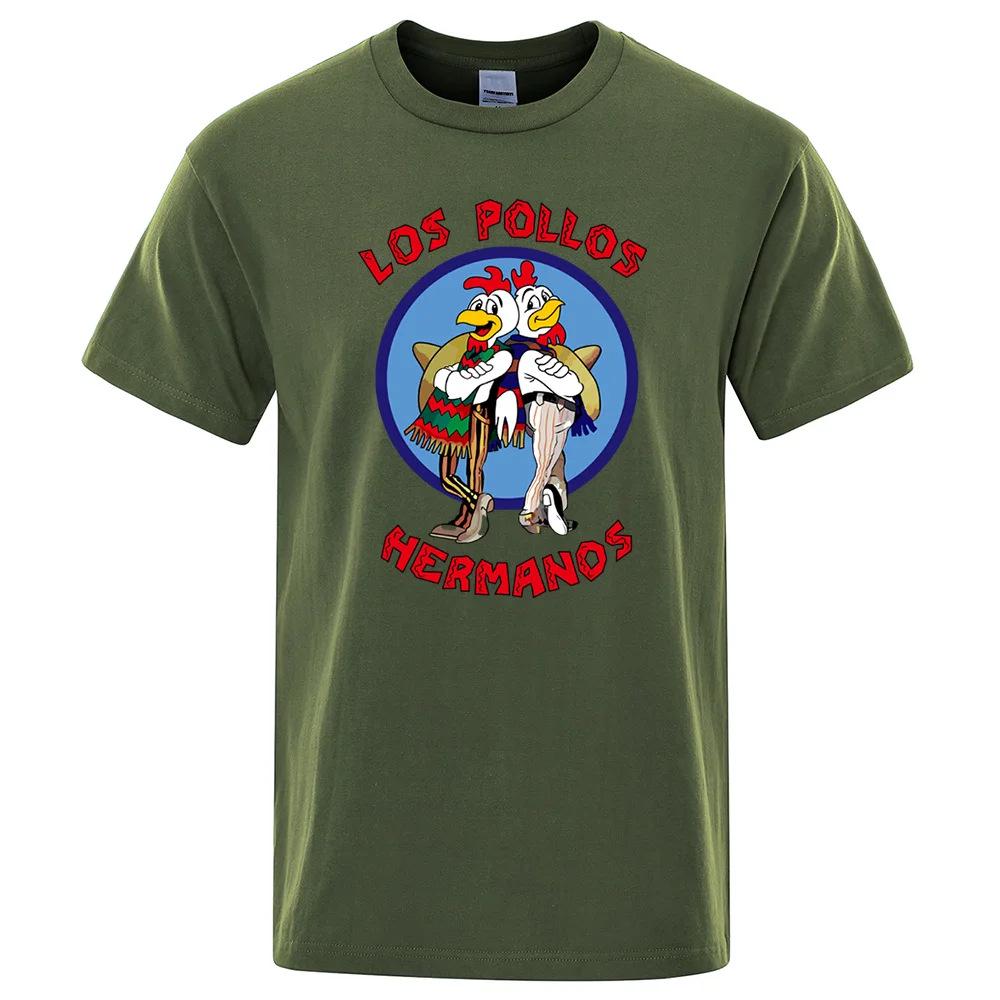 *Los Pollos Hermanos* Men's Funny Print Casual Cotton T-Shirt