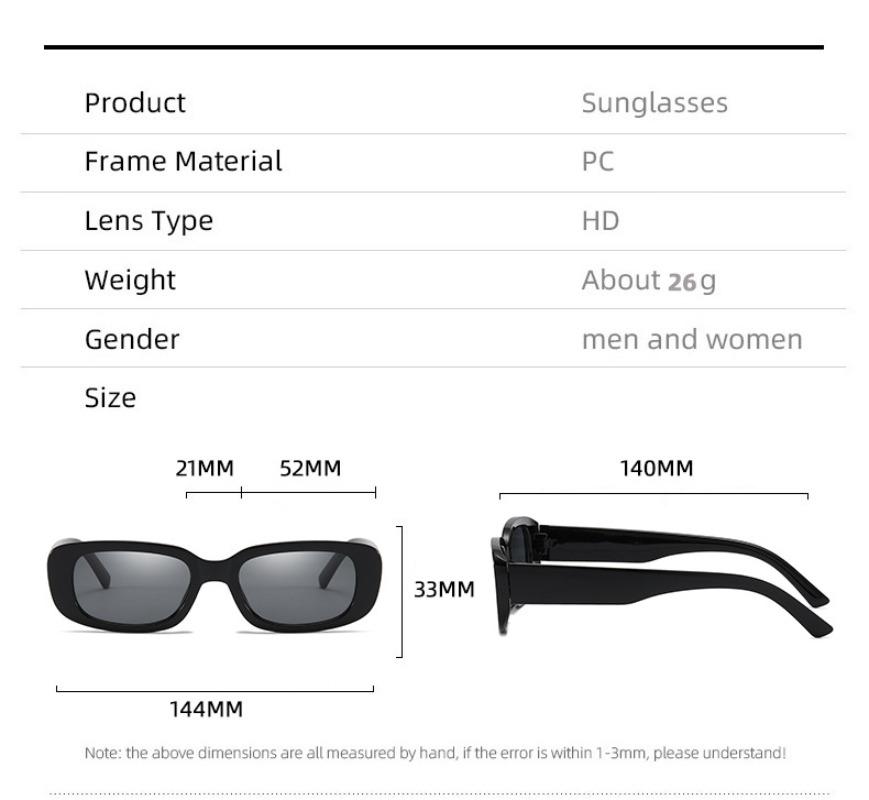 Small Rectangle Sunglasses Women Oval Vintage Brand Square Sun Glasses For Women Shades Female Anti-Glare Eyewear Uv400 Glasses