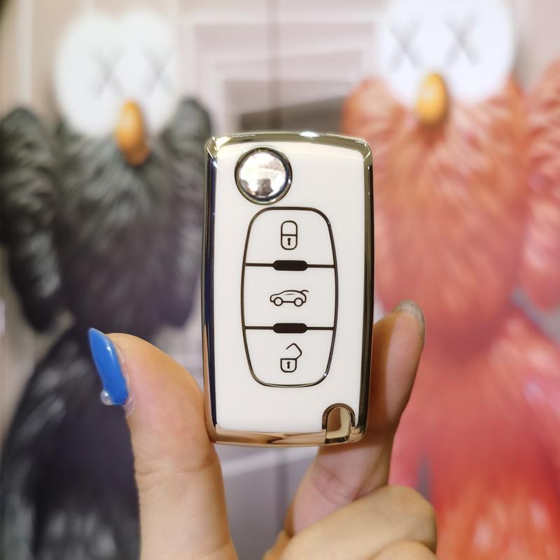 New TPU Car Flip Floding Key Case Cover Shell Fob Key Protector For Citroen C2 C3 C4 C5 C6 C8 Xsara Picasso Berlingo Accessories aki256