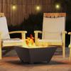 Fire Pit Black 60 X 60 X 30 Cm Steel