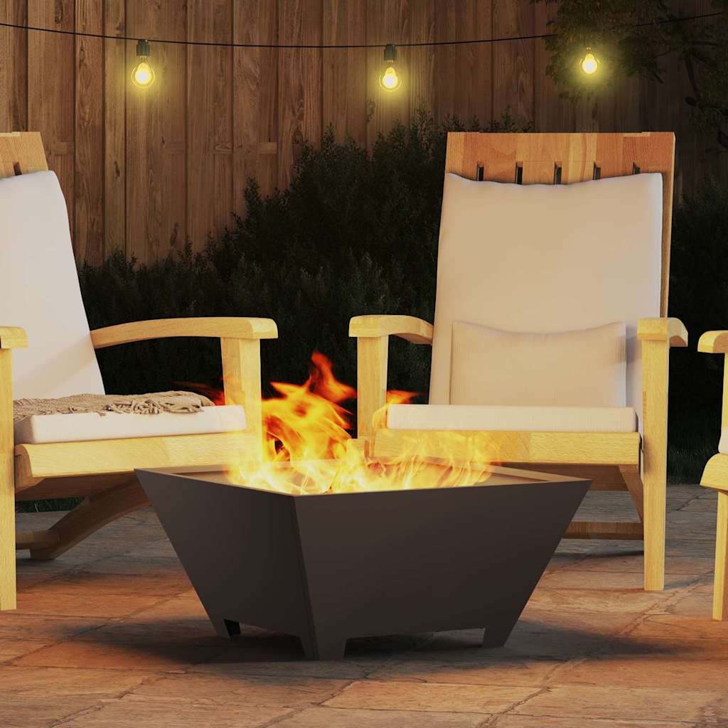 Fire Pit Black 60 X 60 X 30 Cm Steel
