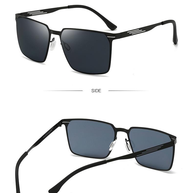 Men's sunglasses, fashionable metal square sunglasses for fishing while driving