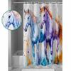 Aquarell Pferd Duschvorhänge Wasserdichte Badvorhänge Heimdekoration Moderner Luxus Badezimmervorhang