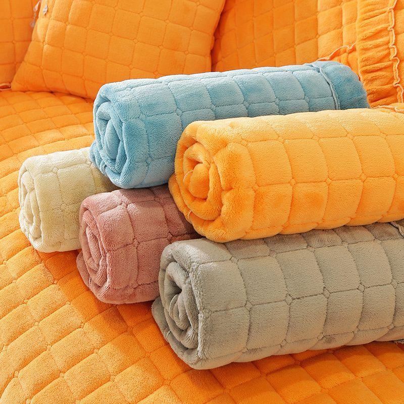 Pernă pentru canapea din pluș antiderapant de iarnă Pernă de flanel în carouri îngroșată Canapea din piele Spătar Cotiera canapea din catifea prosop personalizat