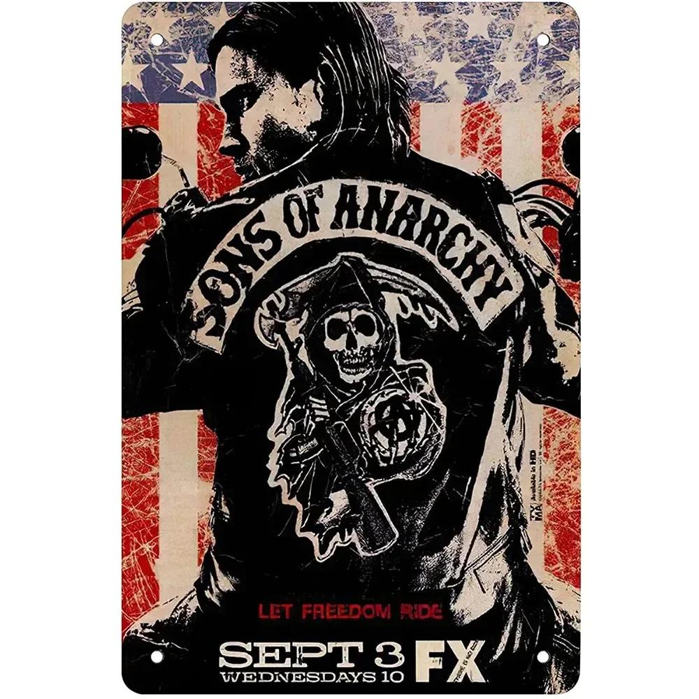 Metall Blechschild Sons of Anarchy Fear The Reaper Plakette Poster Bauernhof Zuhause Café Wanddekoration Vintage Metallplatte 12*8 Zoll