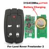 Jingyuqin Remote 315/433Mhz Pcf7945 Car Key For Land Rover Freelander 2 Discovery Control Smart Key Battery Charging With Logo