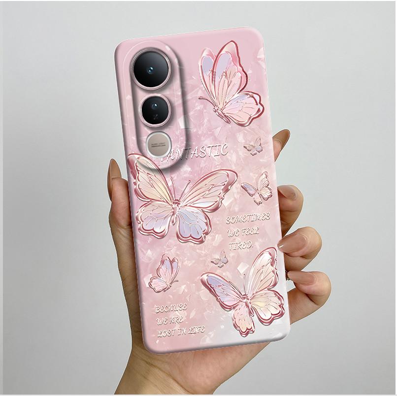 For Vivo V50 Lite 5G Phone Case Aesthetic Luxury Soft Silicone Shockproof Camera Lens Protective Back Covers Anti Slip Fundas