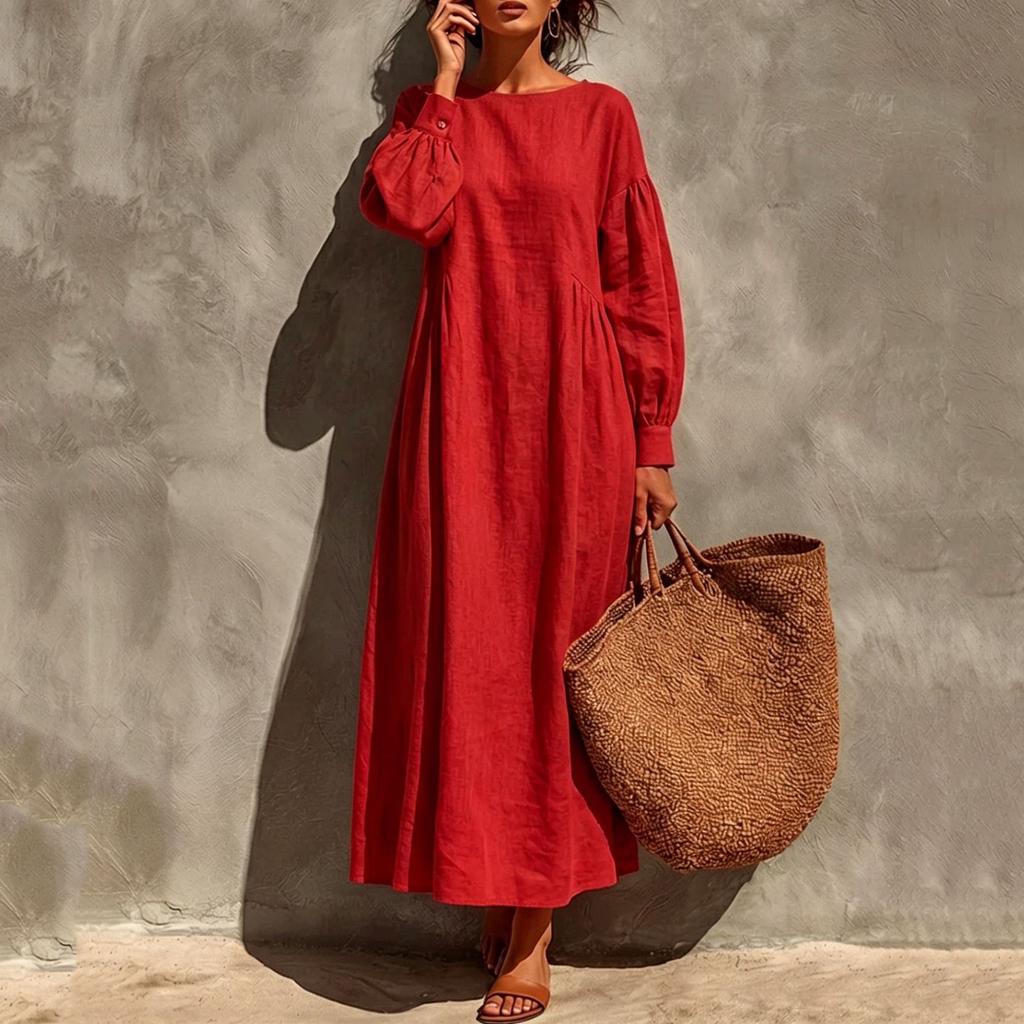 Damenmode Locker Sitzendes Langarm-Pulloverkleid