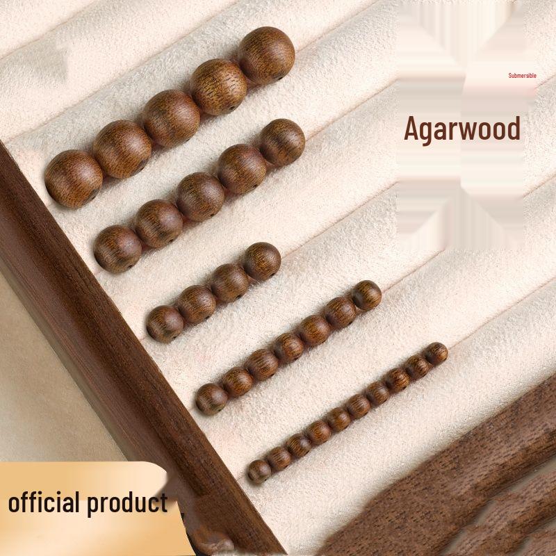 Natural Kynam Agarwood Sink-Grade Loose Beads Bracelet DIY Accessory