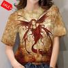 Halloween Pattern T Shirt For Women Witch 3d Printed Short Sleeves Summer Casual Oversized T-shirts O-neck Tops Tees Streetwear