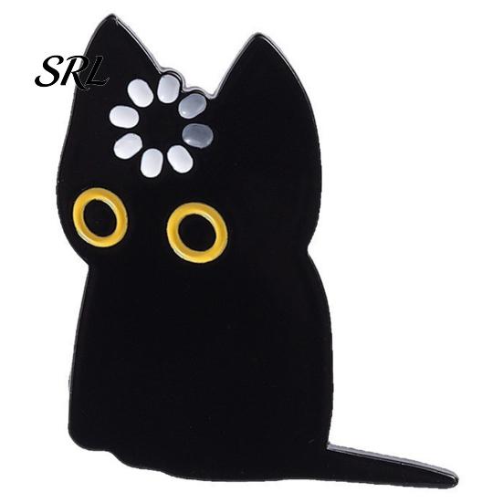 Sophisticated Brooch Accessory Black Cat Themed Brooch, Anti-Rust Lightweight Lapel Pin, Cartoon Wear-resistant Accessories for Clothing Bag