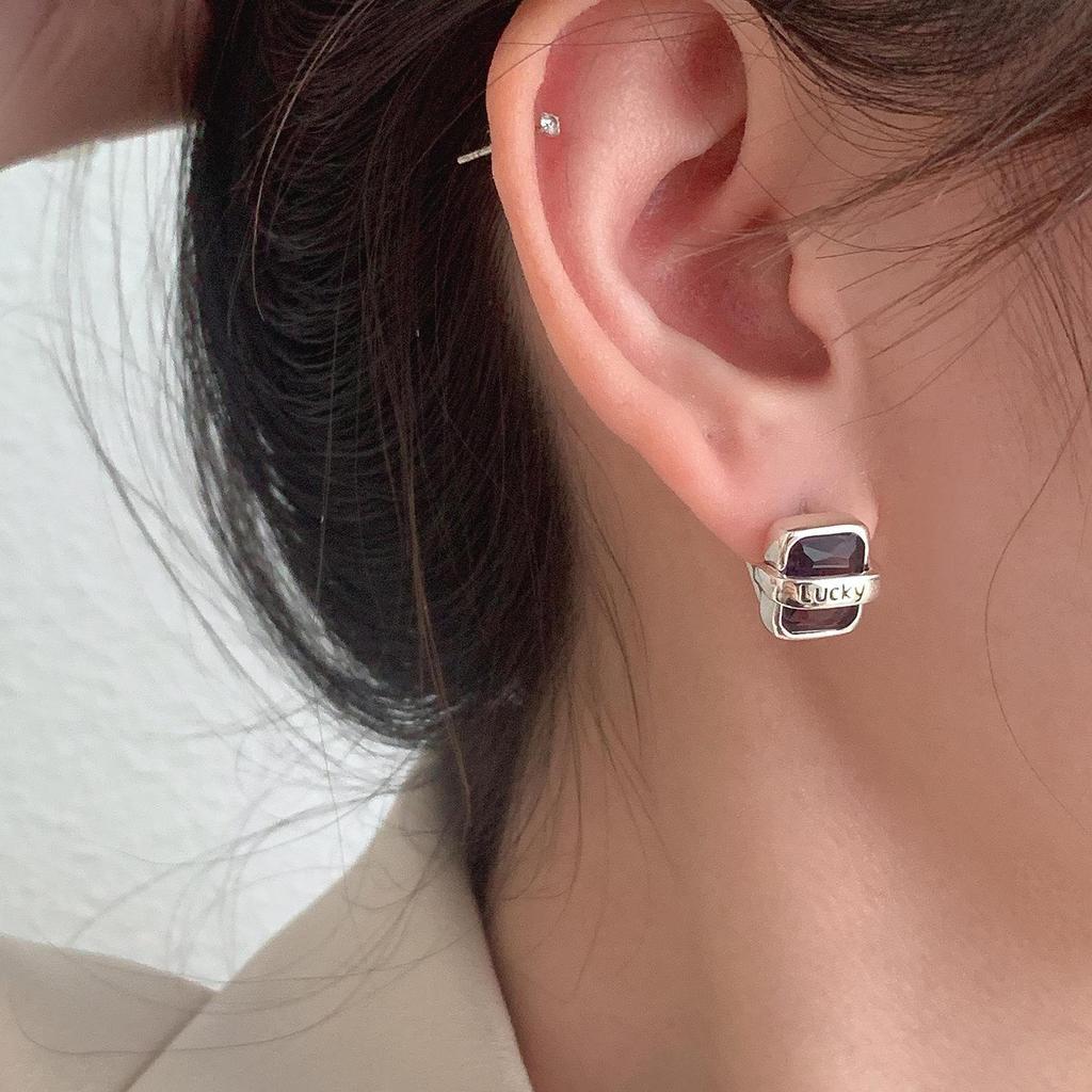 High-End Dongdaemun Luxe Diamond Earrings: Niche Design with 925 Silver Needle