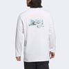 Adidas Letter Logo Print Round Neck Long Sleeve T-Shirt Men Tops White IT8845