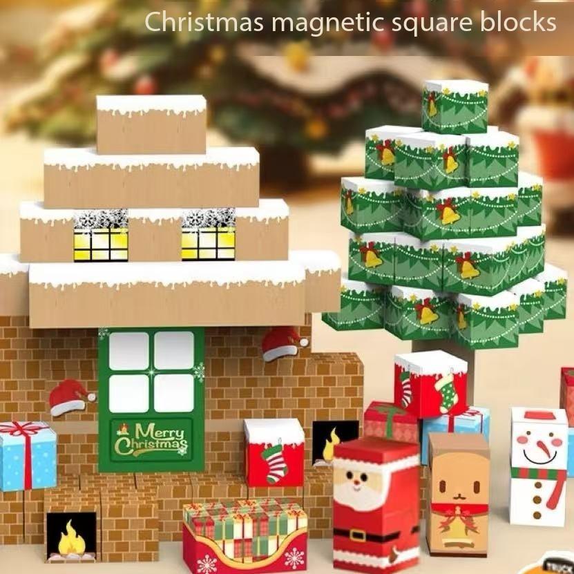 Christmas Gift Magnetic Building Blocks STEM Educational Toys for KidsStem Montessori Stacking Cubes Construction Set