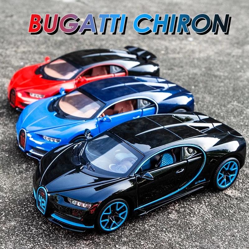 Bugatti Chiron Supersport Simulace Odlévaná a Hračková Vozidla Zvuky a Světlo Natahovací Auto 1:32 Dárky z modelů ze slitin pro děti