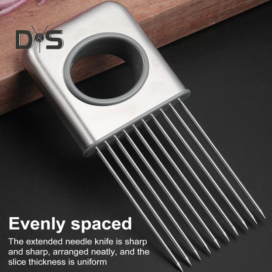 Držák na kráječ cibule Nerezová ocel Ergonomická rukojeť Naklepávač masa Nástroj na krájení zeleniny pro brambory rajčata mrkev ovoce citron maso kuchyňský gadget