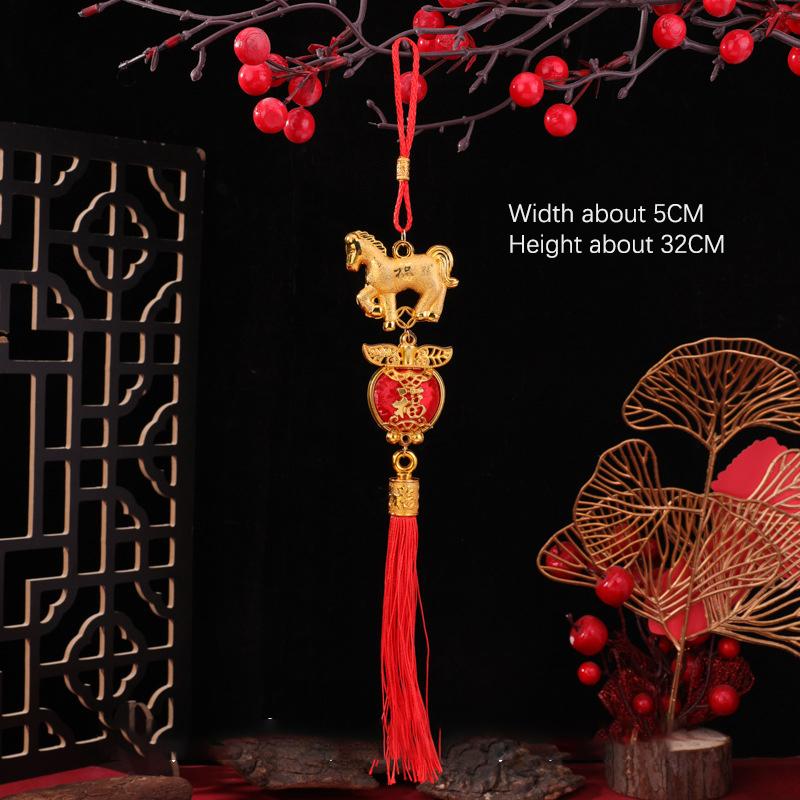 1/10 Pcs 2026 Year Of The Horse Wall Hanging Car Ornament Chinese New Year 3D Horse Lantern Red Gold Pendant Lucky Decor Gifts