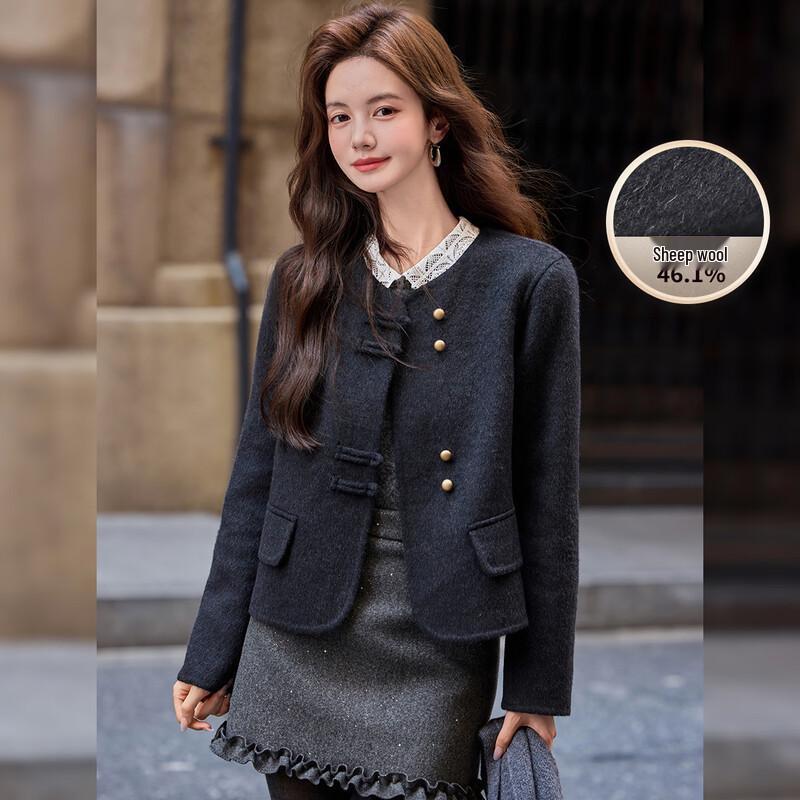 

Bailuyu Women s Wool Blend Double-Faced Overcoat XL