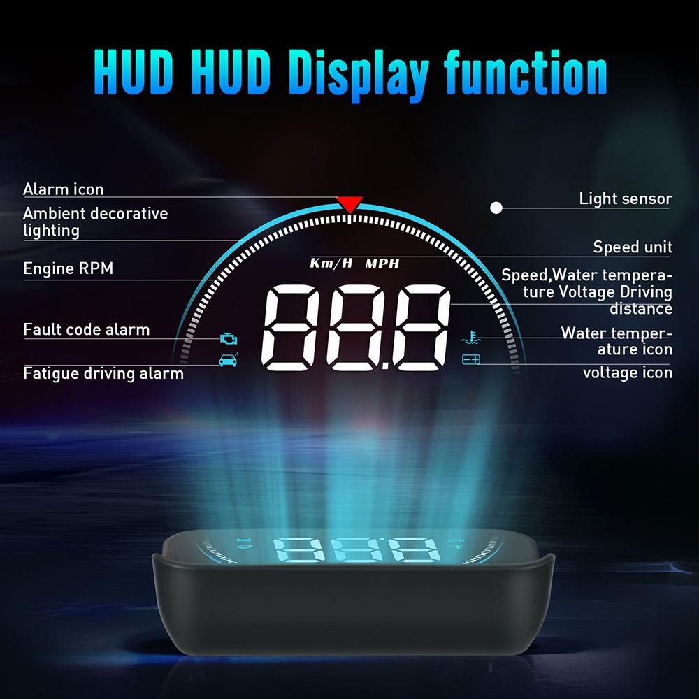 M8 For HUD OBD Car Head-Up Display OBD2 16 Screen Display Overspeed Voltage Warning Electronic Car Electronics Accessories