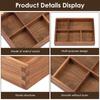 Wood Tea Bag Storage Tray Desktop Organiser with 5 Compartment Multipurpose Sugar Packet Storage Tray for Home Kitchen Office