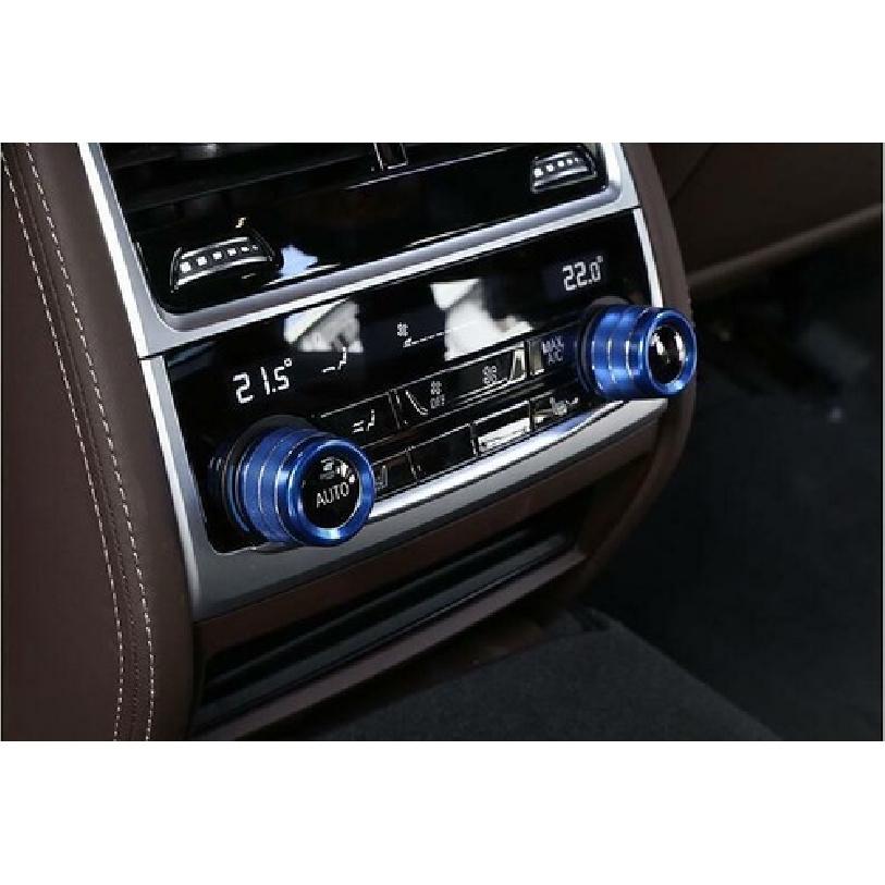 For BMW X3 G01 X4 2018- Blue Aluminum Rear AC Adjusting Knob Ring Trim