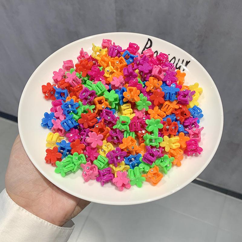 Colorful Hair Flower Clips for Babies & Toddlers - Small Hairpin & Claw Clip Accessories for Girls