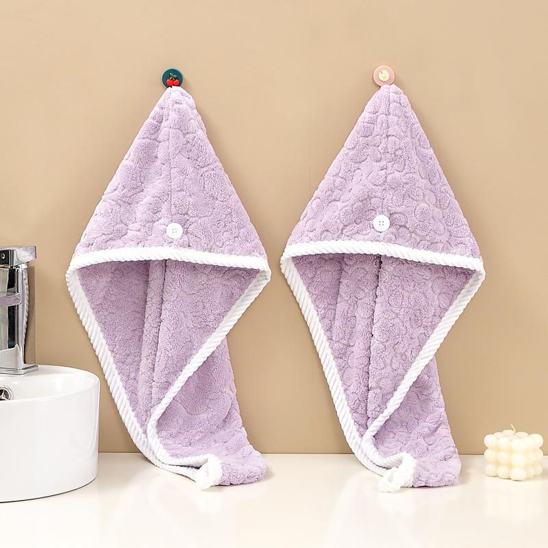 New Orchid Bag Headscarf Quick Drying Absorbent Dry Code Packet of the Released Version Headscarf Shower Cap Thickened Jacquard Coral Fleece Dry Hair