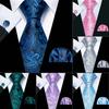 Fashion Paisley Silk Neckties for Men Classic Woven Silk Tie Hanky Cufflinks Wedding Formal Tie