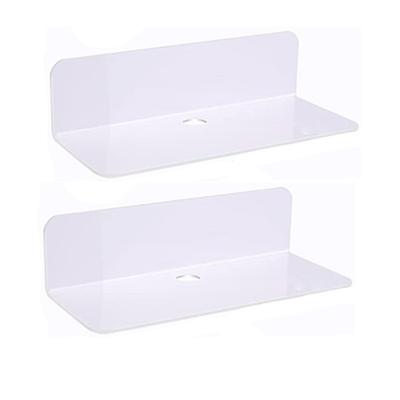 Floating Acrylic Shelves No Drilling Self Sticky Transparent Shelves for Bathroom Kitchen Bedroom and Office Use